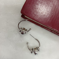 Gold /Silver Interlocking Hoop Stud Earrings-HER 1761