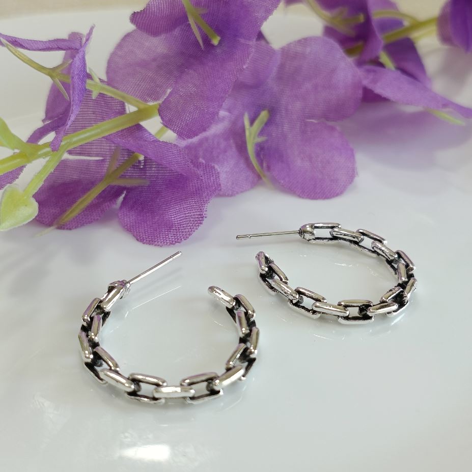Chain Style Fashion Hoop Earring-HER 1987