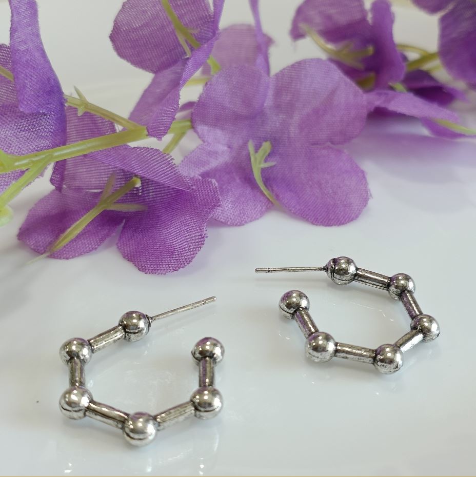 Molecular Shaped Hoop Earrings