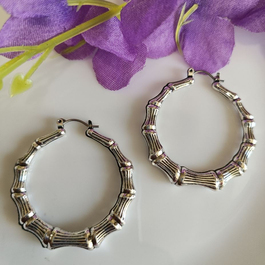 Bamboo Circular Shaped Fashion Hoop Earring