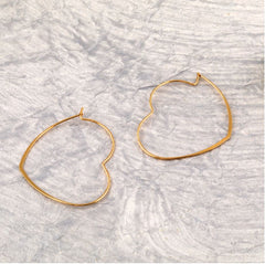 Gold / Silver Plated Heart Shaped Hoops Earring- HER213