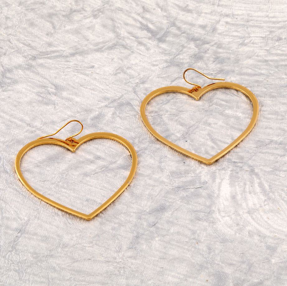 Gold / Silver Plated Heart Shaped Drop Earring- HER214