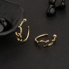 Gold / Silver / Antique Gold Plated Knot Style Fashion Hoops Earring- HER 2263