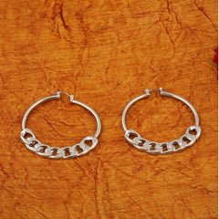Gold/Silver Plated Circle Shaped Hand Crafted Hoops Earring- HER237