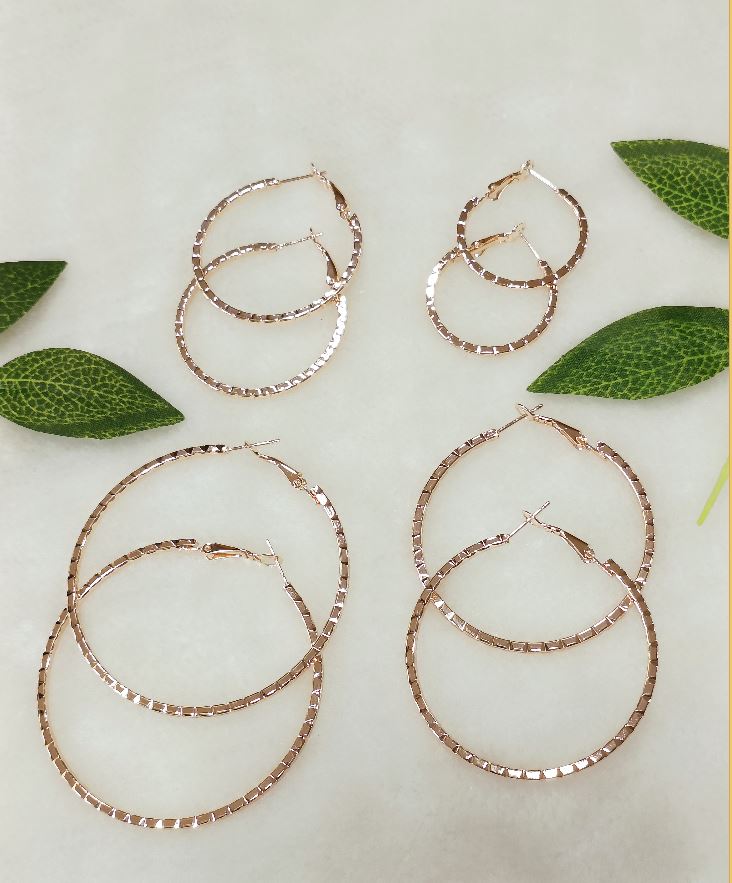 Silver/Gold/Rose Gold Plated Fashion Hoops Earrings- HER 2383