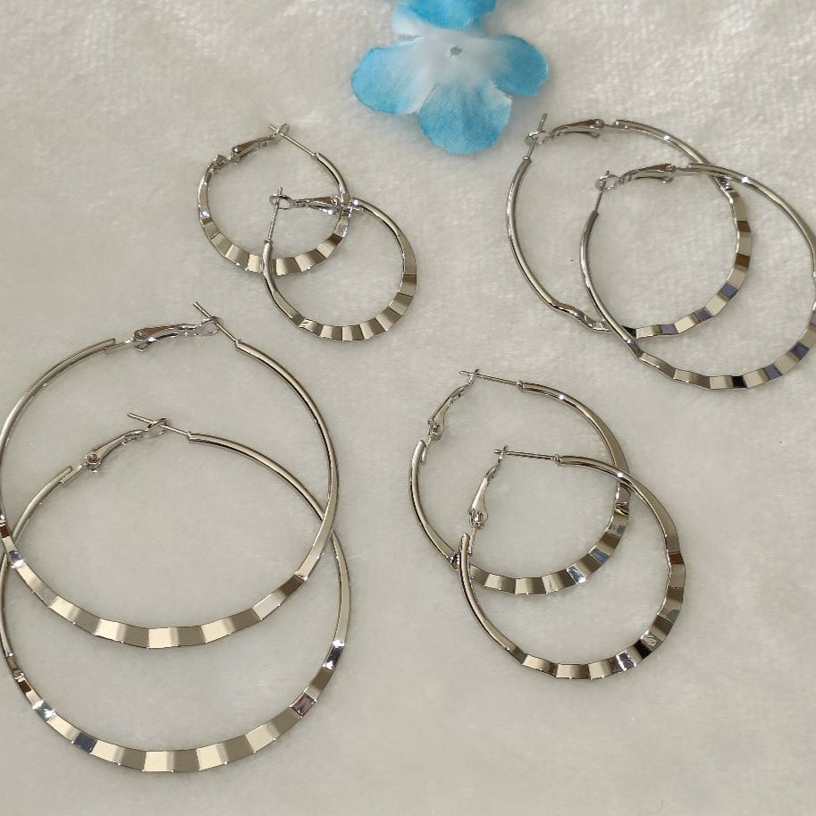 Silver/Gold Plated Fashion Hoops Earrings