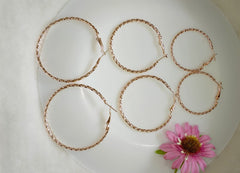 Silver/Rose Gold Plated Fashion Hoops Earrings- HER 2390