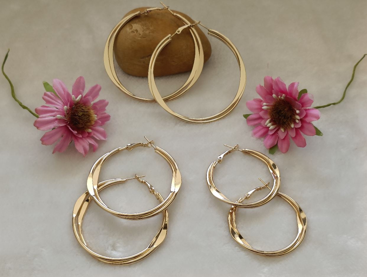 Silver/Gold Plated Fashion Hoops Earrings- HER 2391