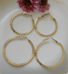 Silver/Gold Plated Hoops Earrings- HER 2396