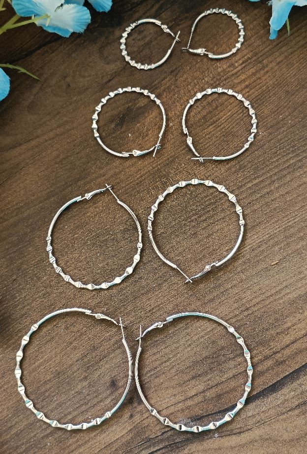 Silver/Gold Plated Hoops Earrings- HER 2399