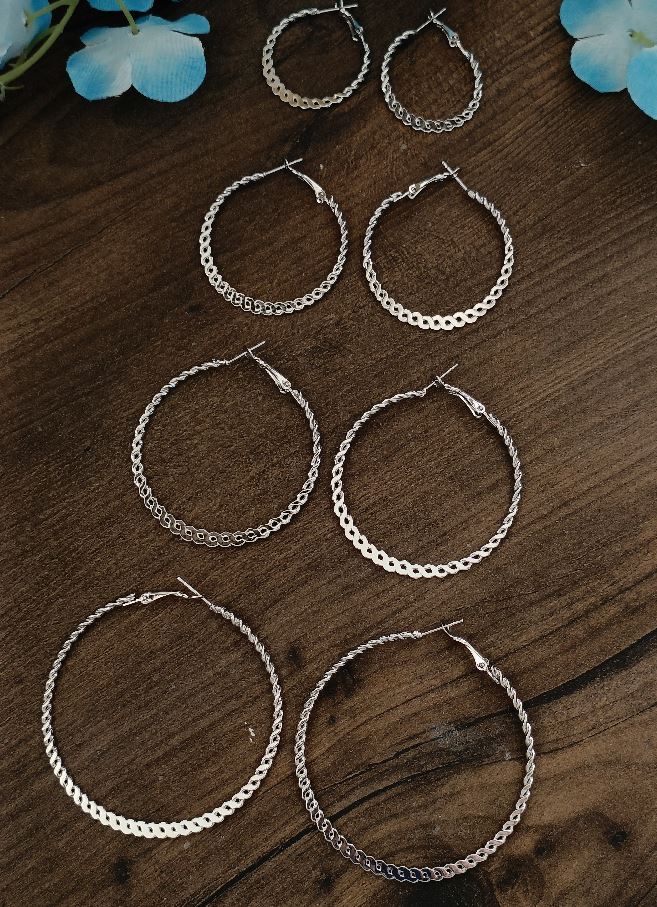 Silver/Gold Plated Hoops Earrings- HER 2401