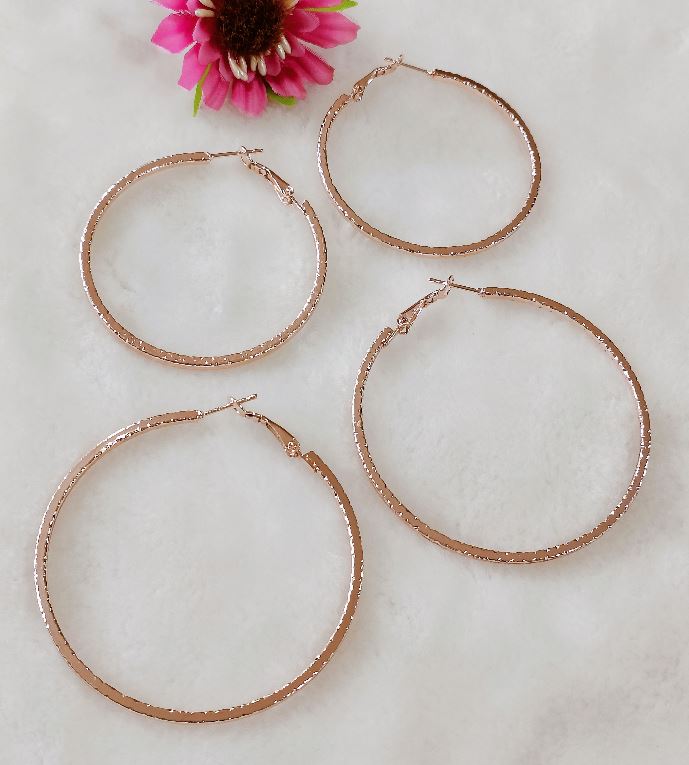 Silver/Rose Gold Plated Hoops Earrings- HER 2403