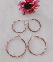 Silver/Rose Gold Plated Hoops Earrings- HER 2411