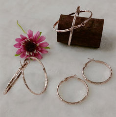 Silver/Rose Gold Plated Hoops Earrings- HER 2413