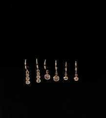 Set Of 3 Gold /Silver /Rosegold Plated  CZ Fashion Hoops Earring- HER 3104