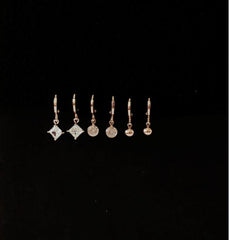 Set Of 3 Gold /Silver /Rosegold Plated  CZ Fashion Hoops Earring- HER 3106