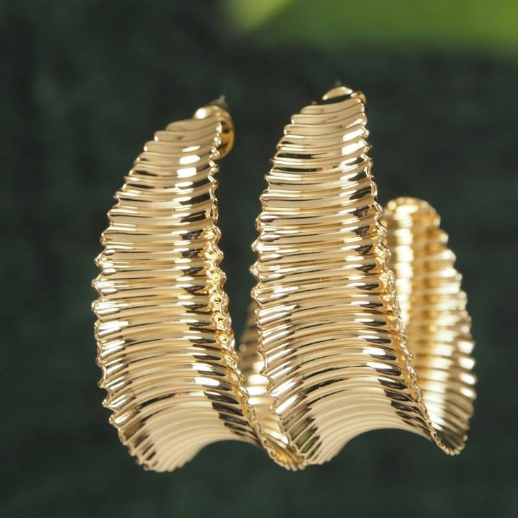 Gold/Silver Plated Cuff Link Hoops Earring