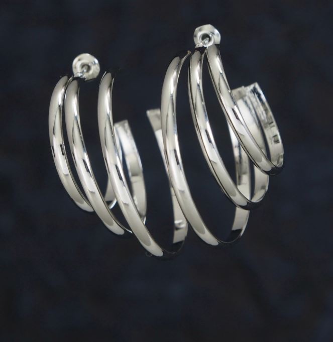 Gold/Silver Plated Ascending Layered Hoops Earring - HER 4766