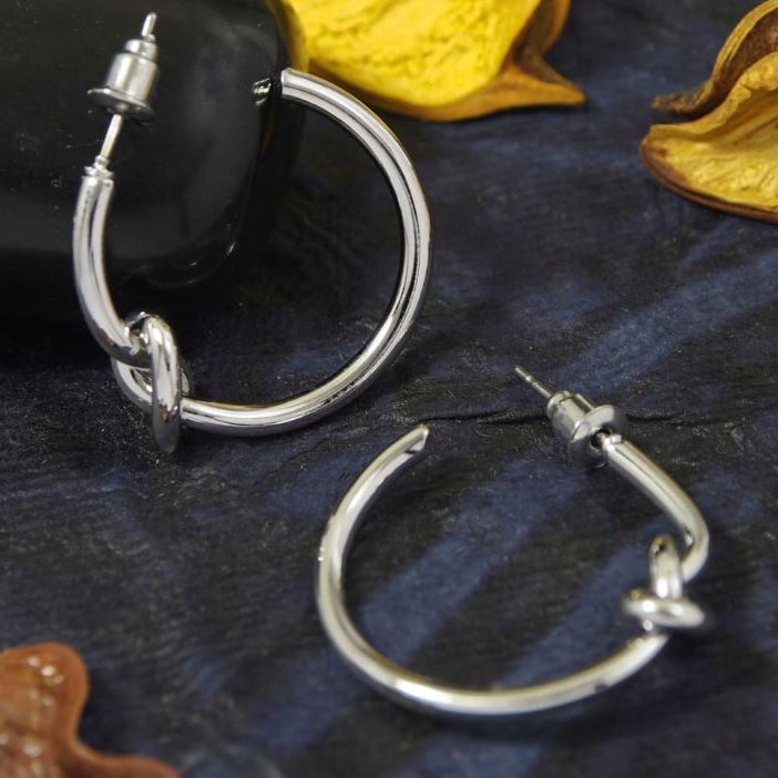 Gold/Silver Plated Knot Half Hoops Earring