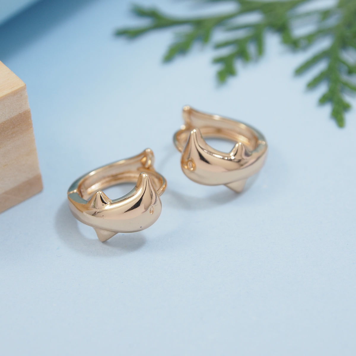 Stainless Steel Dolphin Hoops Earring