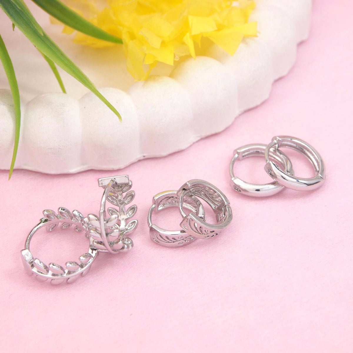 Set Of Three Pair Hoops Earrings