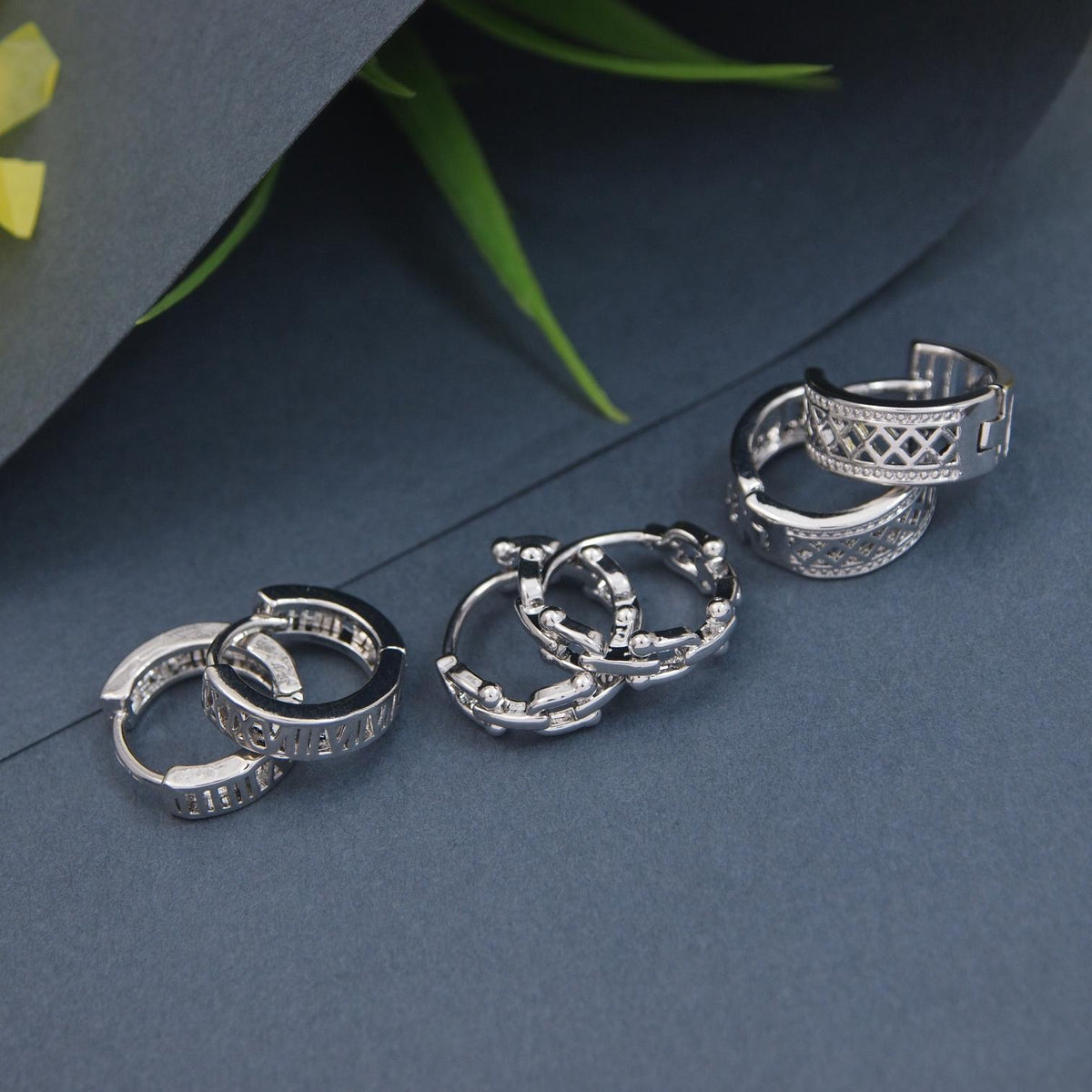 Set Of Three Pair Hoops Earrings (Pack of 3)
