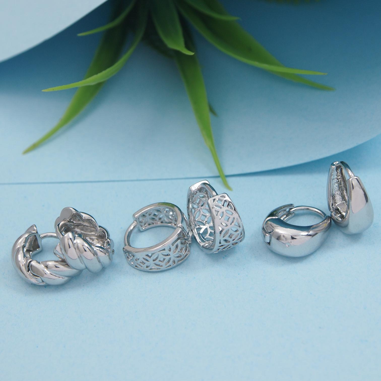 Set Of Three Pair Hoops Earrings