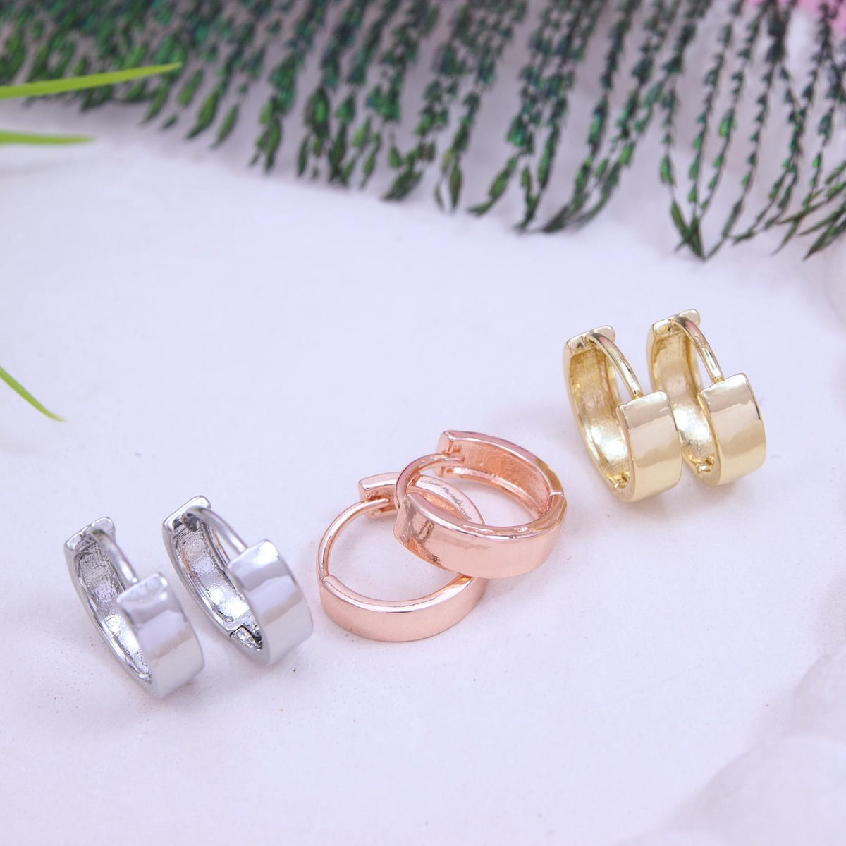 Set Of Three Pair Hoops Earrings