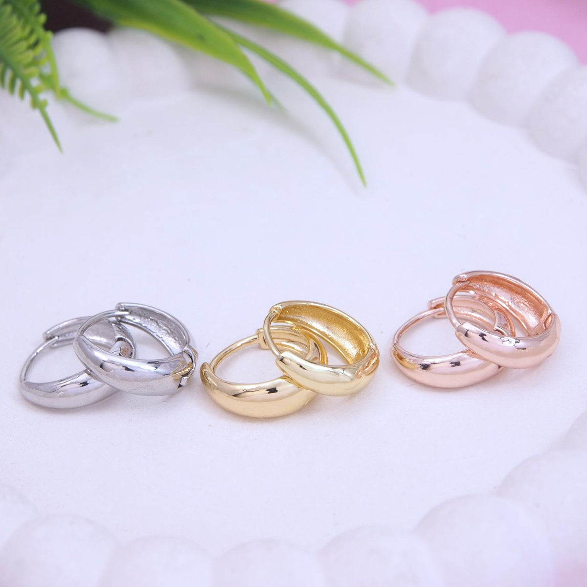 Set Of Three Pair Hoops Earrings