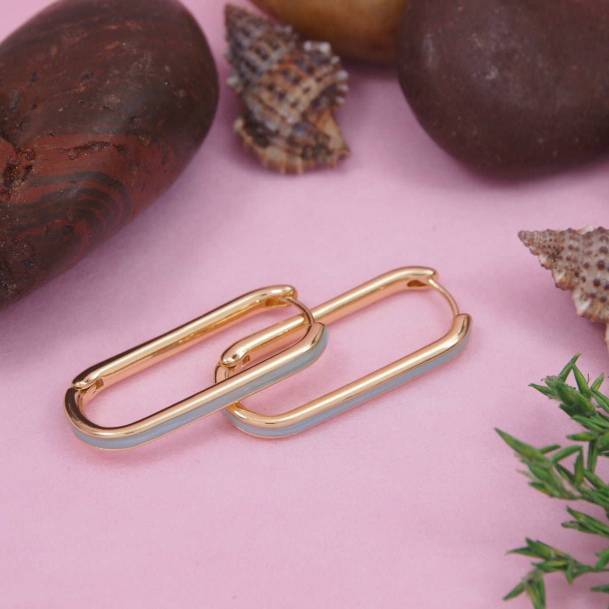 GOLD  Plated Colorful Hoops Earring