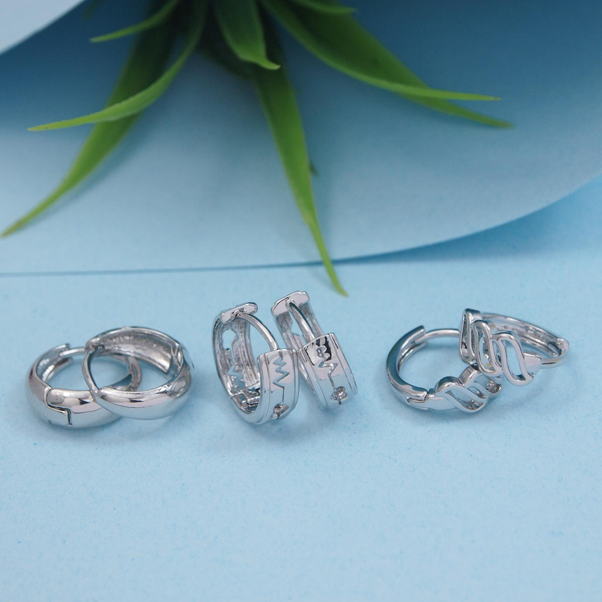 Set Of Three Pair Hoops Earrings (Pack of 3)