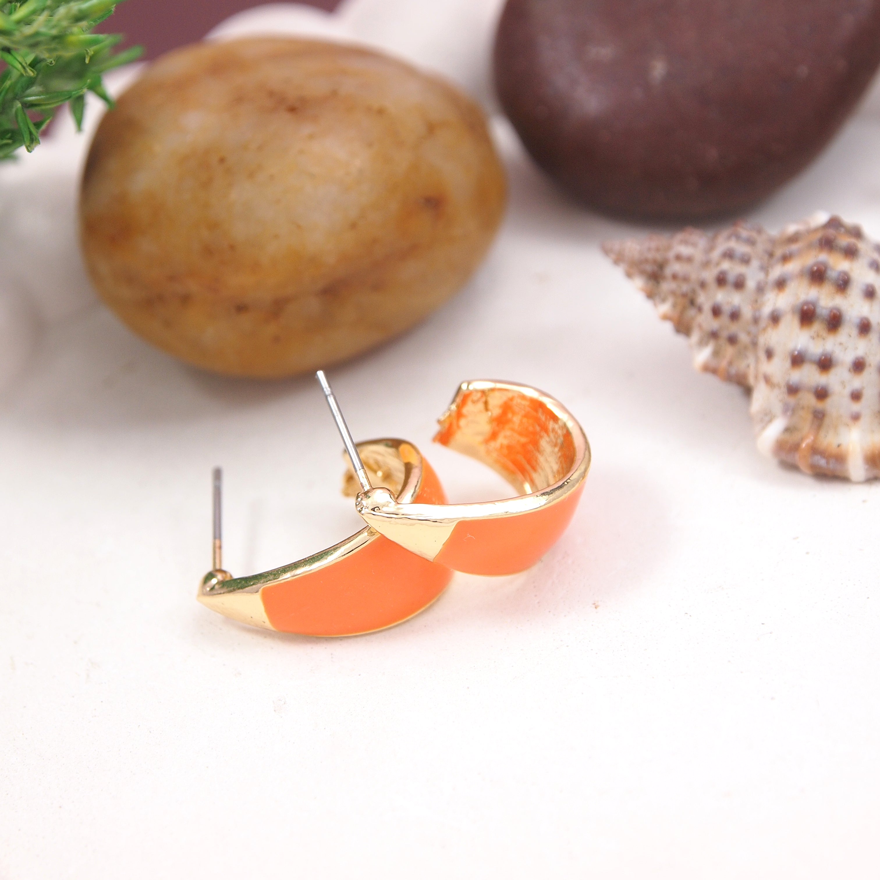 GOLD  Plated Colorful Hoops Earring