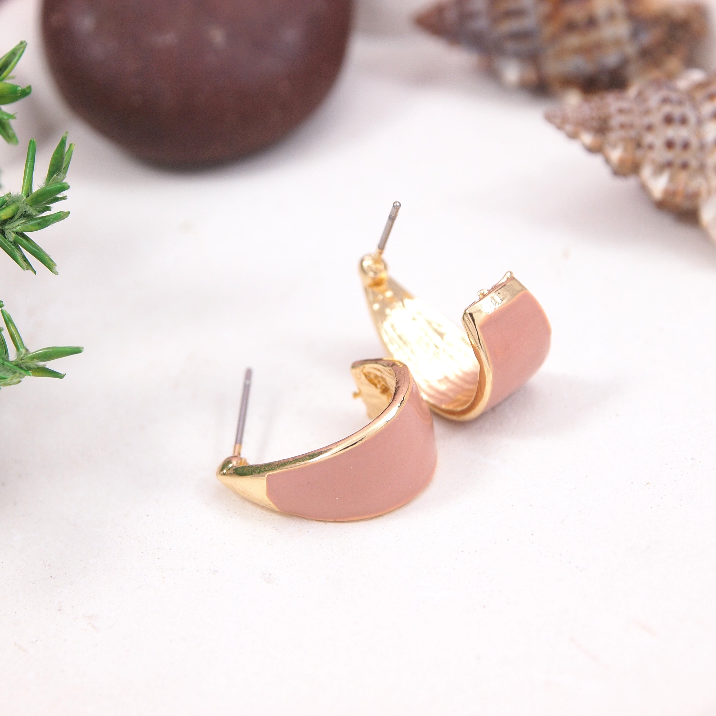 GOLD  Plated Colorful Hoops Earring