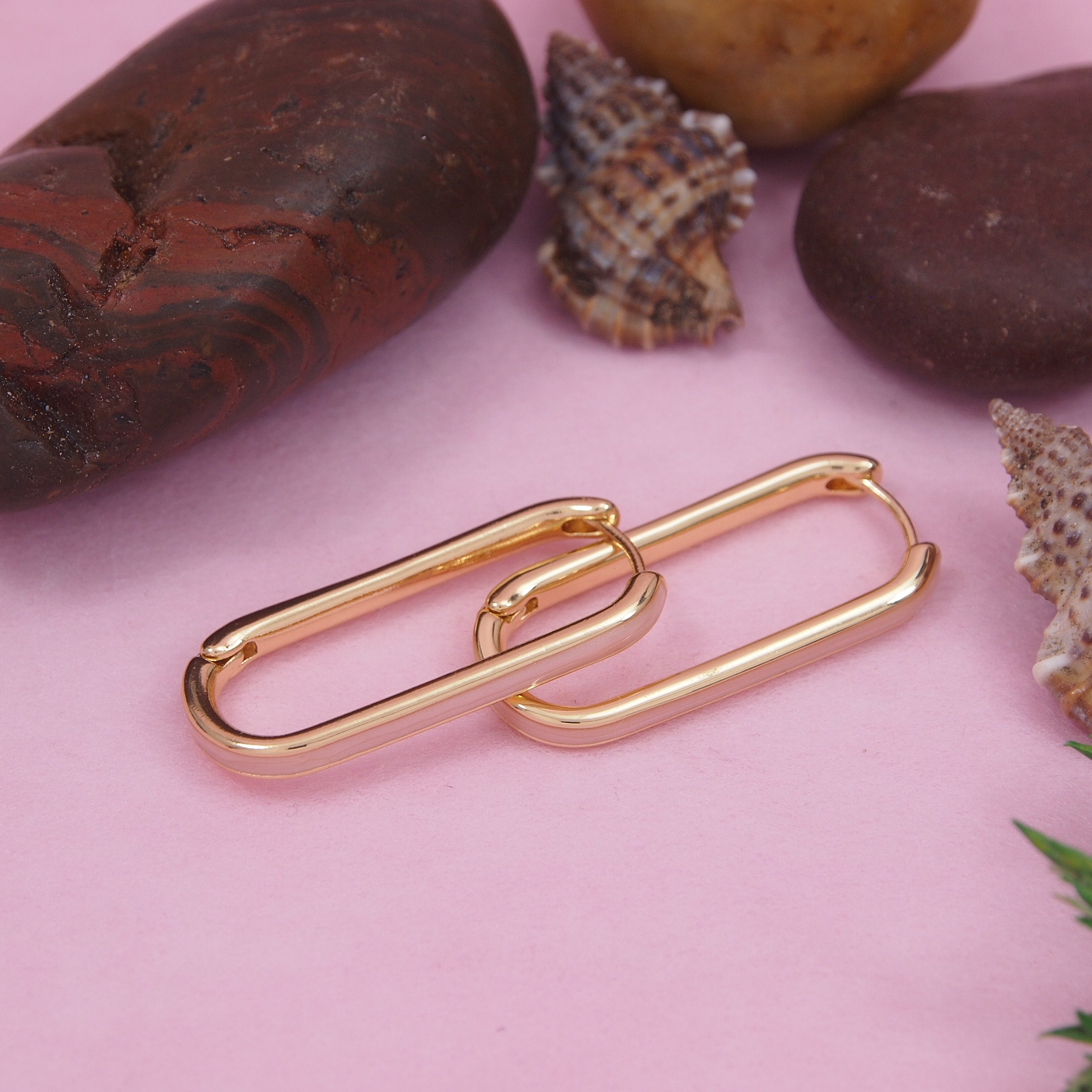 GOLD  Plated Colorful Hoops Earring