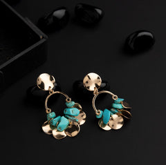 Gold Plated Designed Beads With Charms Indo Western Earring- IWER 1489