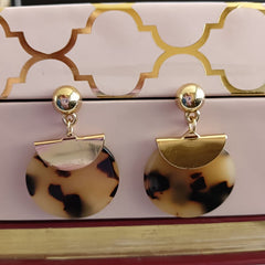 Gold Plated Circle Shaped Acrylic Fashion Indo Western Earring- IWER 1668