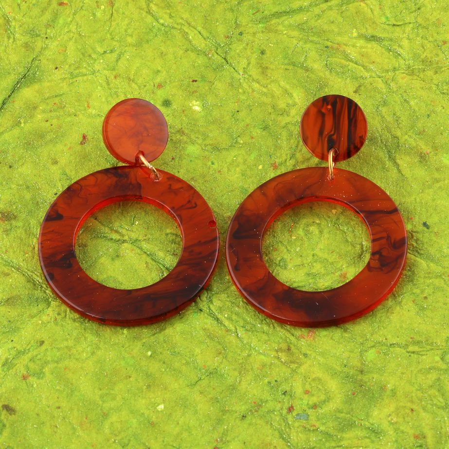 Multi Color Circular Shaped Drop Earring- IWER172