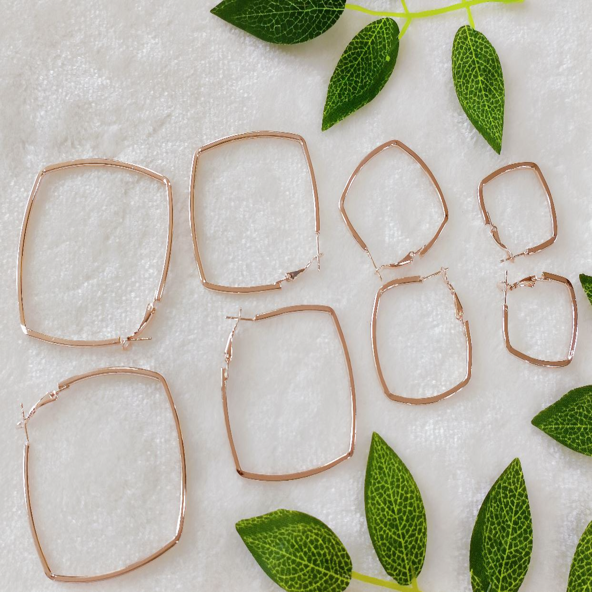 Silver/Rose Gold Plated Fashion Hoops Earrings