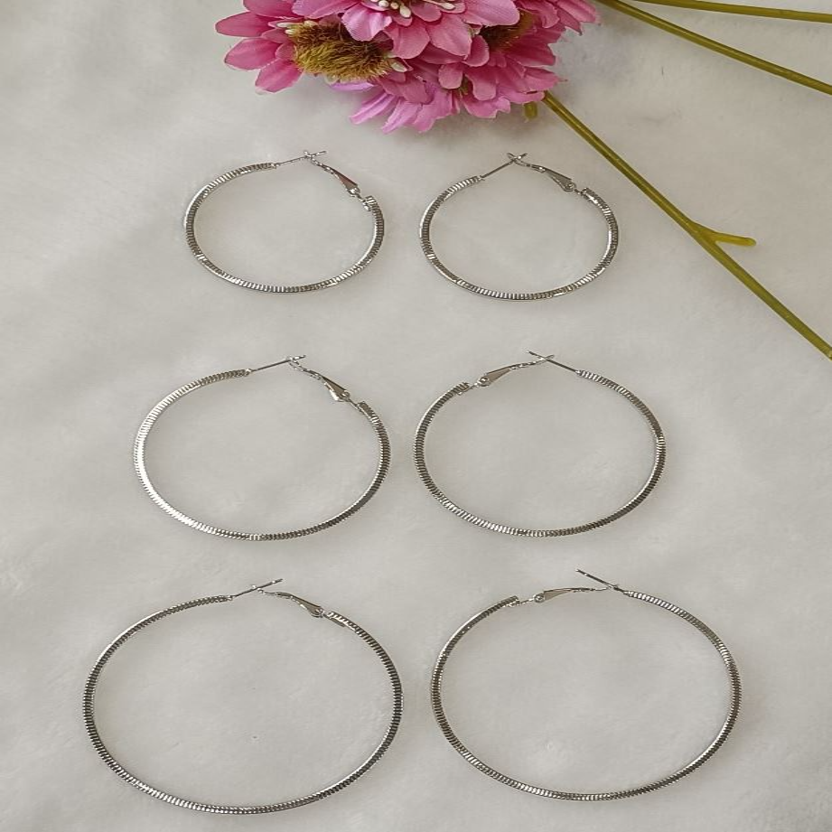 Silver/Rose Gold Plated Hoops Earrings