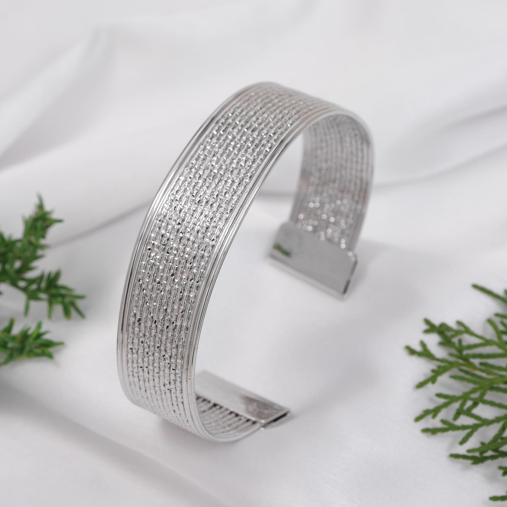 Gold and Silver Plated Cuff Kada