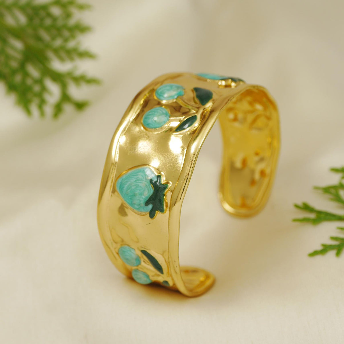 Adjustable  gold plated Cuff Kada