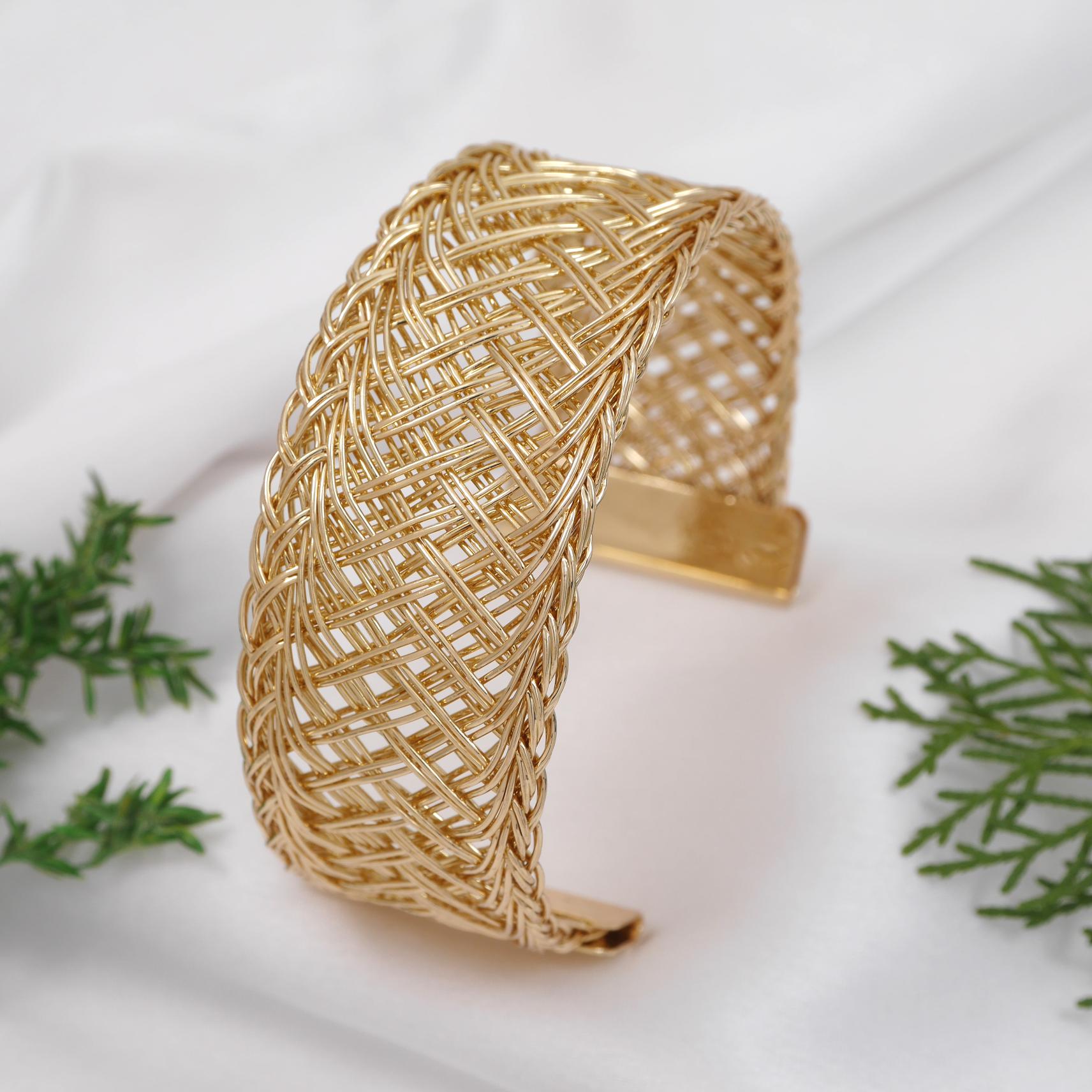 Gold and Silver Plated Cuff Kada