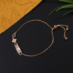 Korean Gold/Silver/Rosegold Plated Chain Link Clover Adjustable Bracelet- KRNBR 3770