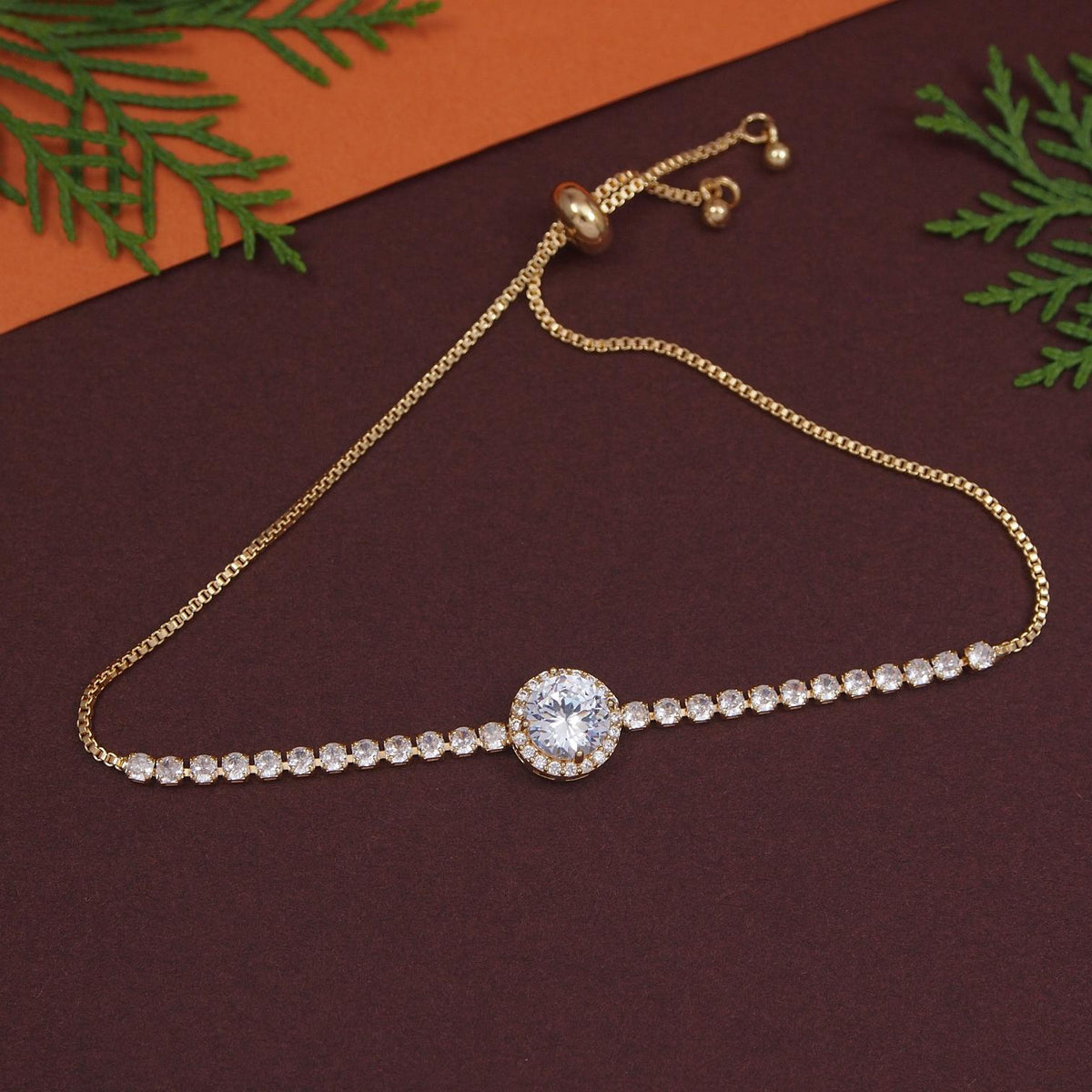 Korean Gold/Silver Plated  Zirconia Stone Adjustable Bracelet
