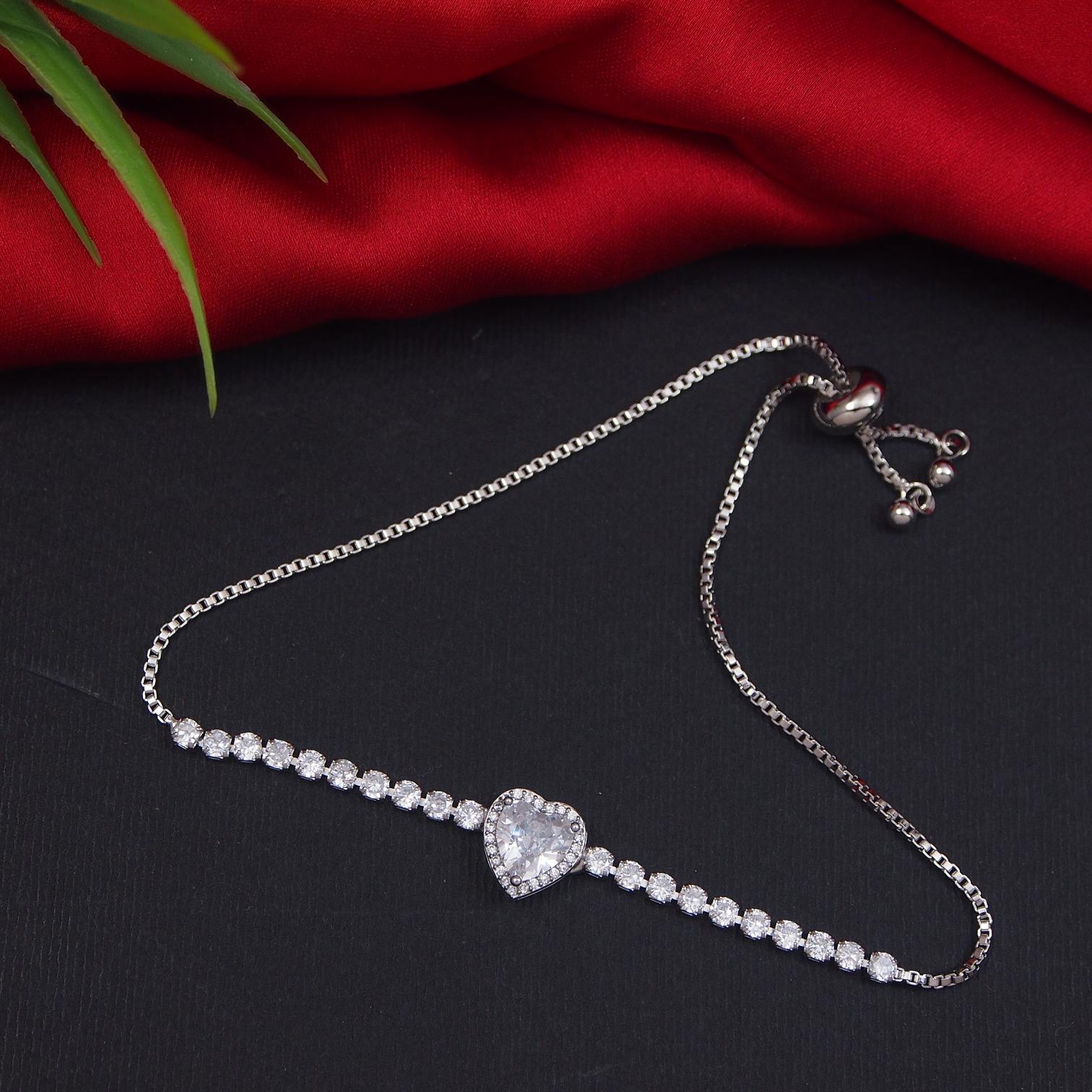 Korean Gold/Silver Plated  Zirconia Stone Adjustable Bracelet