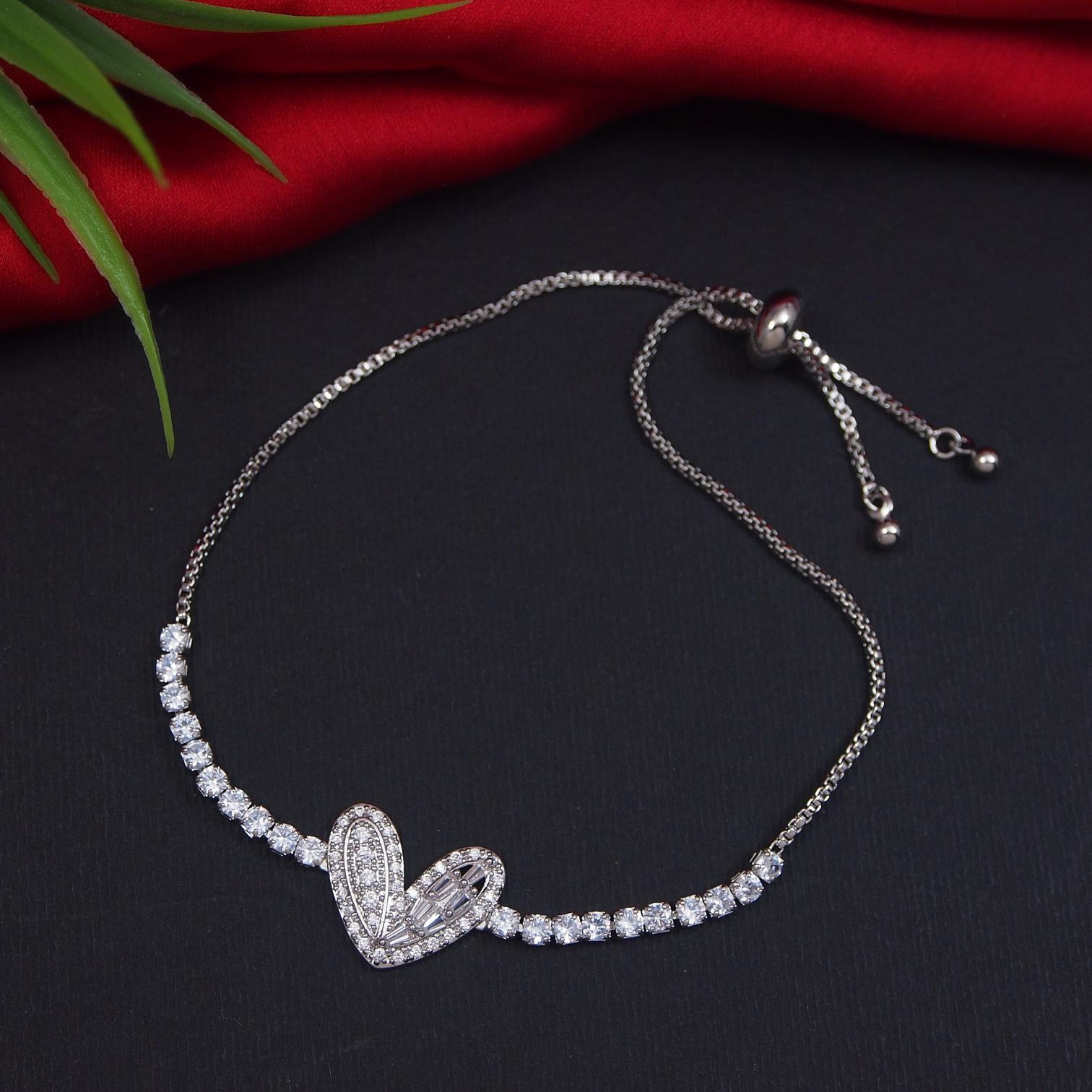 Korean Gold/Silver Plated  Zirconia Stone Adjustable Bracelet