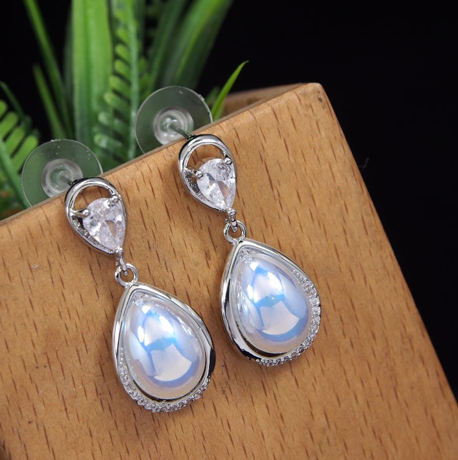 Korean Gold/Silver/Rosegold Plated Teardrop Pearl Drop Earring