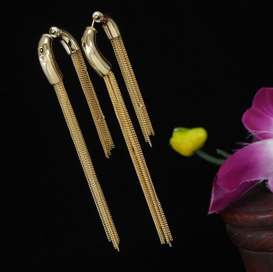 Korean Gold/Silver Plated Long Chain Earring-KRNER 3735