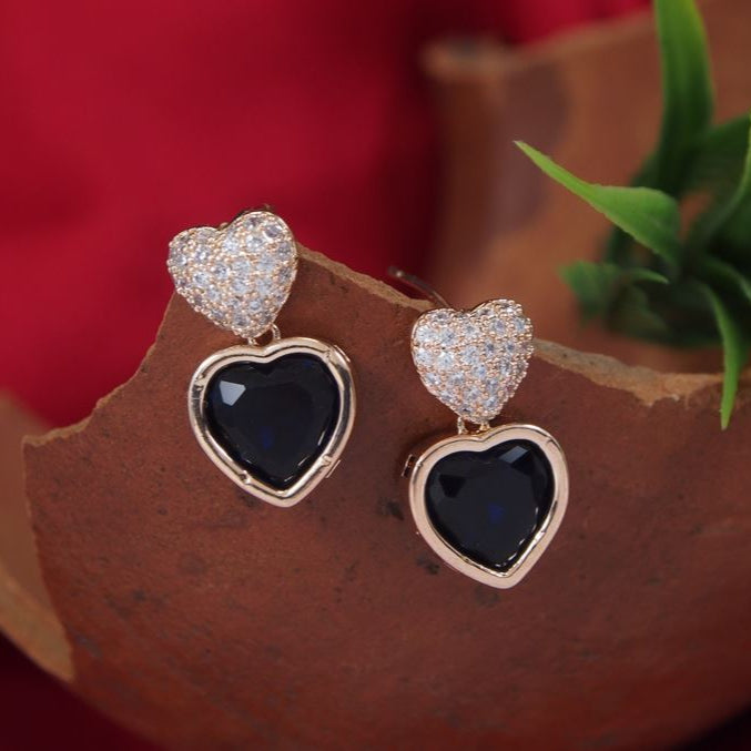 Heart Shape Colourful Cubic Zirconia Korean Earring