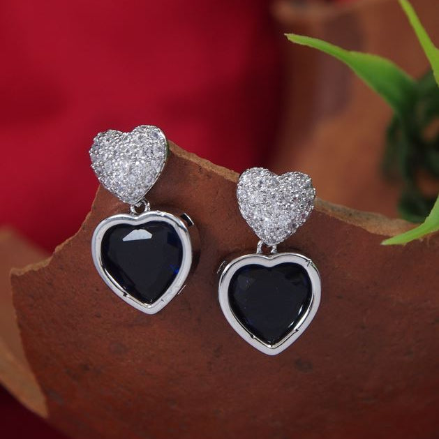 Heart Shape Colourful Cubic Zirconia Korean Earring